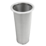 304 Stainless Steel Cold Brew Coffee Filter Cone Mesh with White Rubber Circle Coffee Brew Infuser for Fruit Drink 8x15cm/3.1x5.9in - Rear View