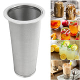 304 Stainless Steel Cold Brew Coffee Filter Cone Mesh with White Rubber Circle Coffee Brew Infuser for Fruit Drink 8x15cm/3.1x5.9in
