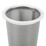 304 Stainless Steel Cold Brew Coffee Filter Cone Mesh with White Rubber Circle Coffee Brew Infuser for Fruit Drink 8x15cm/3.1x5.9in