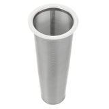 304 Stainless Steel Cold Brew Coffee Filter Cone Mesh with White Rubber Circle Coffee Brew Infuser for Fruit Drink 8x21cm/3.1x8.2in