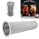 304 Stainless Steel Cold Brew Coffee Filter Cone Mesh with White Rubber Circle Coffee Brew Infuser for Fruit Drink 8x21cm/3.1x8.2in