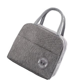 Lunch Bag High Capacity Reusable Tote Heat Preservation Dinner Insulation Hangbag Gray - Side View