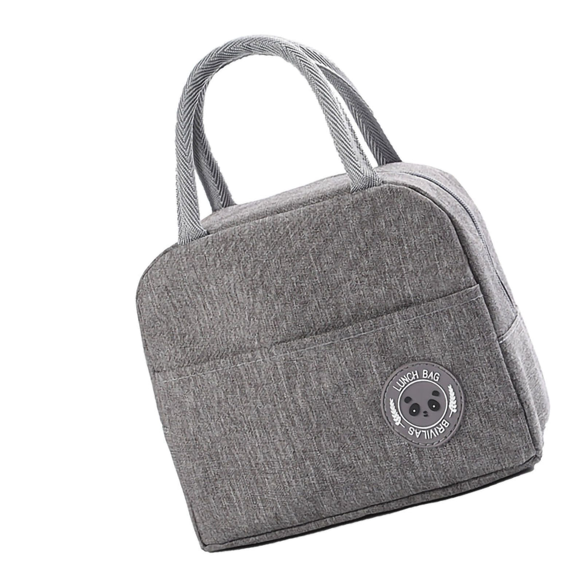 Lunch Bag High Capacity Reusable Tote Heat Preservation Dinner Insulation Hangbag Gray