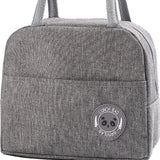 Lunch Bag High Capacity Reusable Tote Heat Preservation Dinner Insulation Hangbag Gray