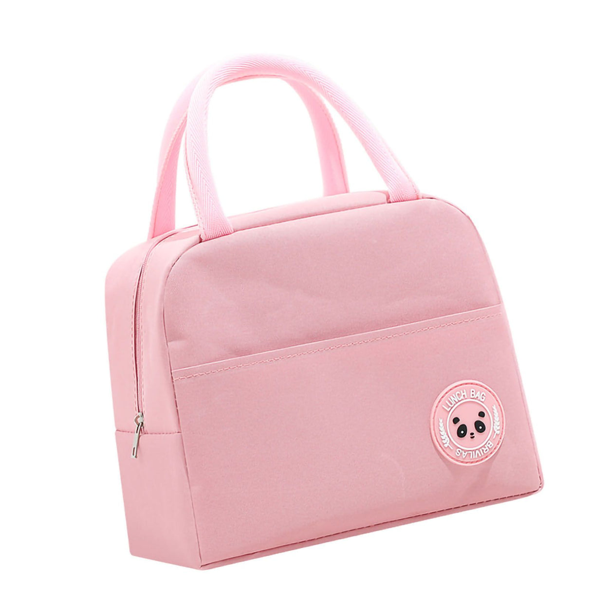 Lunch Bag High Capacity Reusable Tote Heat Preservation Dinner Insulation Hangbag Pink