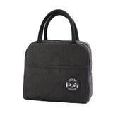 Lunch Bag High Capacity Reusable Tote Heat Preservation Dinner Insulation Hangbag Black