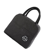 Lunch Bag High Capacity Reusable Tote Heat Preservation Dinner Insulation Hangbag Black - Side View
