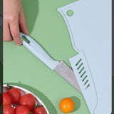 Plastic Utility Cutting Board Safe Multifunctional Portable Fruit Chopping Board With Knife Hanging Hole for Kitchen Blue