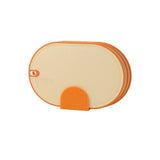 Cutting Board Food Grade Double Sided Prevent Slip Plastic Chopping Board with Holder Base for Meat Vegetable 3pcs Orange - Front View