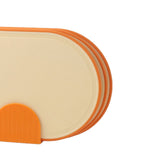 Cutting Board Food Grade Double Sided Prevent Slip Plastic Chopping Board with Holder Base for Meat Vegetable 3pcs Orange - Side View