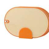 Cutting Board Food Grade Double Sided Prevent Slip Plastic Chopping Board with Holder Base for Meat Vegetable 3pcs Orange
