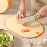 Cutting Board Food Grade Double Sided Prevent Slip Plastic Chopping Board with Holder Base for Meat Vegetable 3pcs Orange