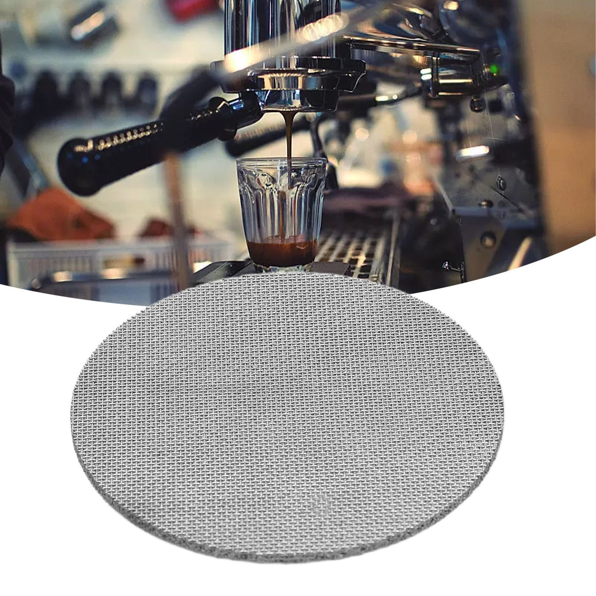 53.5mm Coffee Filter Mesh Puck Screen Stainless Steel Multilayer Sintered Coffee Filter Handheld Round Coffee Filter Plate 150μm
