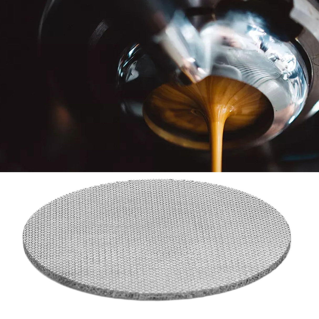 53.5mm Coffee Filter Mesh Puck Screen Stainless Steel Multilayer Sintered Coffee Filter Handheld Round Coffee Filter Plate 150μm