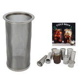 Cold Brew Coffee Filter Stainless Steel Reusable Wide Mouth Mesh Cylindrical Filter with White Gasket for Tea 8x15cm/3.15x5.91in