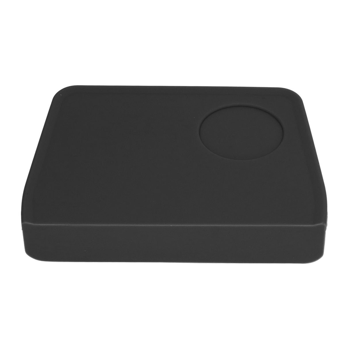 Coffee Tamper Mat with Tamper Slot Silicone Tamping Mat Coffee Pad Tamp Station Tool Black