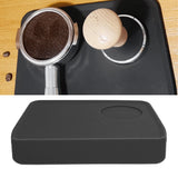 Coffee Tamper Mat with Tamper Slot Silicone Tamping Mat Coffee Pad Tamp Station Tool Black