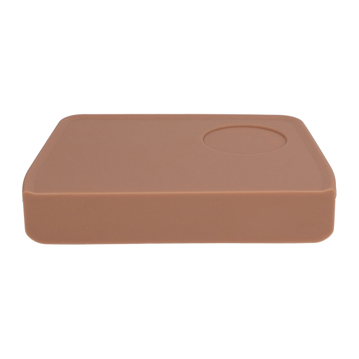 Coffee Tamper Mat with Tamper Slot Silicone Tamping Mat Coffee Pad Tamp Station Tool Brown
