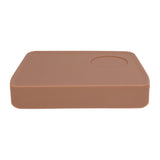 Coffee Tamper Mat with Tamper Slot Silicone Tamping Mat Coffee Pad Tamp Station Tool Brown - Rear View
