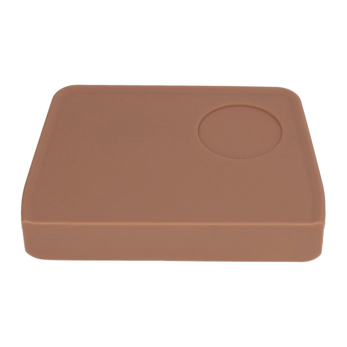 Coffee Tamper Mat with Tamper Slot Silicone Tamping Mat Coffee Pad Tamp Station Tool Brown