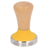Wooden Coffee Tamper Food Grade Rustproof Easy To Clean Heavy Duty Coffee Tamper with Ergonomic Handle for Baristas Yellow 51mm/2.0in
