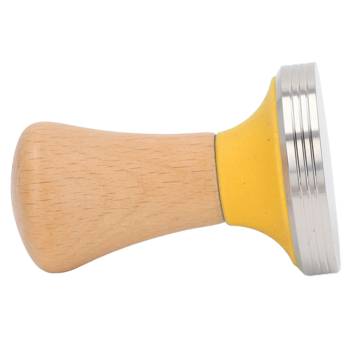Wooden Coffee Tamper Food Grade Rustproof Easy To Clean Heavy Duty Coffee Tamper with Ergonomic Handle for Baristas Yellow 51mm/2.0in