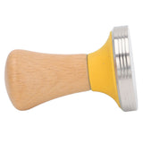 Wooden Coffee Tamper Food Grade Rustproof Easy To Clean Heavy Duty Coffee Tamper with Ergonomic Handle for Baristas Yellow 51mm/2.0in