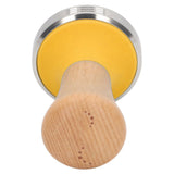 Wooden Coffee Tamper Food Grade Rustproof Easy To Clean Heavy Duty Coffee Tamper with Ergonomic Handle for Baristas Yellow 51mm/2.0in - 45-Degree Angle