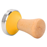 Wooden Coffee Tamper Food Grade Rustproof Easy To Clean Heavy Duty Coffee Tamper with Ergonomic Handle for Baristas Yellow 51mm/2.0in