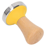 Wooden Coffee Tamper Food Grade Rustproof Easy To Clean Heavy Duty Coffee Tamper with Ergonomic Handle for Baristas Yellow 51mm/2.0in