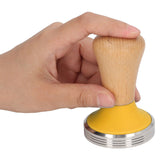 Wooden Coffee Tamper Food Grade Rustproof Easy To Clean Heavy Duty Coffee Tamper with Ergonomic Handle for Baristas Yellow 51mm/2.0in - Extra Image