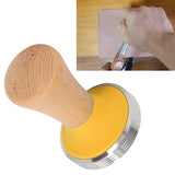 Wooden Coffee Tamper Food Grade Rustproof Easy To Clean Heavy Duty Coffee Tamper with Ergonomic Handle for Baristas Yellow 51mm/2.0in - Extra Image