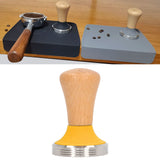 Wooden Coffee Tamper Food Grade Rustproof Easy To Clean Heavy Duty Coffee Tamper with Ergonomic Handle for Baristas Yellow 51mm/2.0in