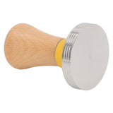 Wooden Coffee Tamper Food Grade Rustproof Easy To Clean Heavy Duty Coffee Tamper with Ergonomic Handle for Baristas Yellow 51mm/2.0in