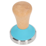 Wooden Coffee Tamper Food Grade Rustproof Easy To Clean Heavy Duty Coffee Tamper with Ergonomic Handle for Baristas Blue 51mm/2.0in - Rear View