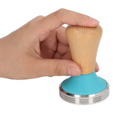 Wooden Coffee Tamper Food Grade Rustproof Easy To Clean Heavy Duty Coffee Tamper with Ergonomic Handle for Baristas Blue 51mm/2.0in - Extra Image