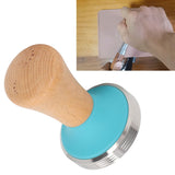 Wooden Coffee Tamper Food Grade Rustproof Easy To Clean Heavy Duty Coffee Tamper with Ergonomic Handle for Baristas Blue 51mm/2.0in - Extra Image