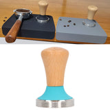 Wooden Coffee Tamper Food Grade Rustproof Easy To Clean Heavy Duty Coffee Tamper with Ergonomic Handle for Baristas Blue 51mm/2.0in