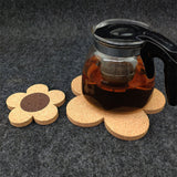 Flower Wooden Coaster Nordic Style Flower Shape Cork Coaster Kitchen Insulation Mat Dining Table Mat S - Front View