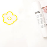 Acrylic Flower Coaster Heat Insulation Cute Flower Transparent Stable NonslipAcrylic Coasters Yellow - Front View