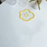 Acrylic Flower Coaster Heat Insulation Cute Flower Transparent Stable NonslipAcrylic Coasters Yellow