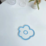 Acrylic Flower Coaster Heat Insulation Cute Flower Transparent Stable NonslipAcrylic Coasters Blue - 45-Degree Angle