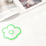 Acrylic Flower Coaster Heat Insulation Cute Flower Transparent Stable NonslipAcrylic Coasters Green