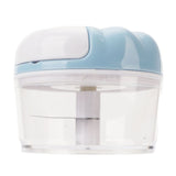 Garlic Chopper Manual Mini Safe Multipurpose Transparent Garlic Mincer with Drawstring for Kitchen Blue - 45-Degree Angle