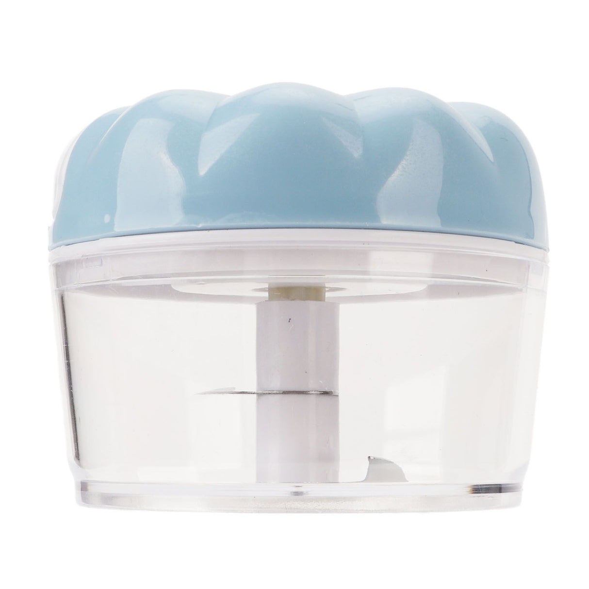 Garlic Chopper Manual Mini Safe Multipurpose Transparent Garlic Mincer with Drawstring for Kitchen Blue