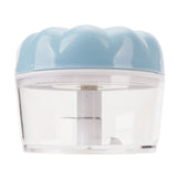 Garlic Chopper Manual Mini Safe Multipurpose Transparent Garlic Mincer with Drawstring for Kitchen Blue