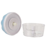 Garlic Chopper Manual Mini Safe Multipurpose Transparent Garlic Mincer with Drawstring for Kitchen Blue - Low Angle