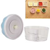 Garlic Chopper Manual Mini Safe Multipurpose Transparent Garlic Mincer with Drawstring for Kitchen Blue - Extra Image