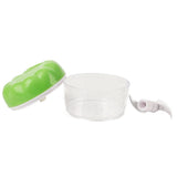 Garlic Chopper Manual Mini Safe Multipurpose Transparent Garlic Mincer with Drawstring for Kitchen Green