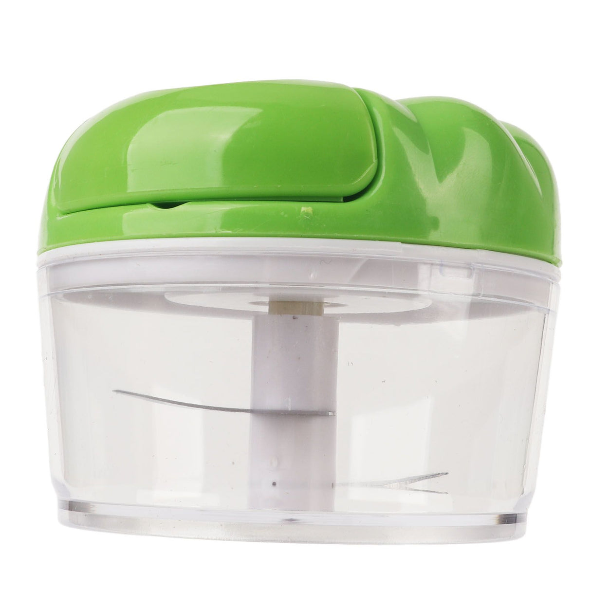 Garlic Chopper Manual Mini Safe Multipurpose Transparent Garlic Mincer with Drawstring for Kitchen Green